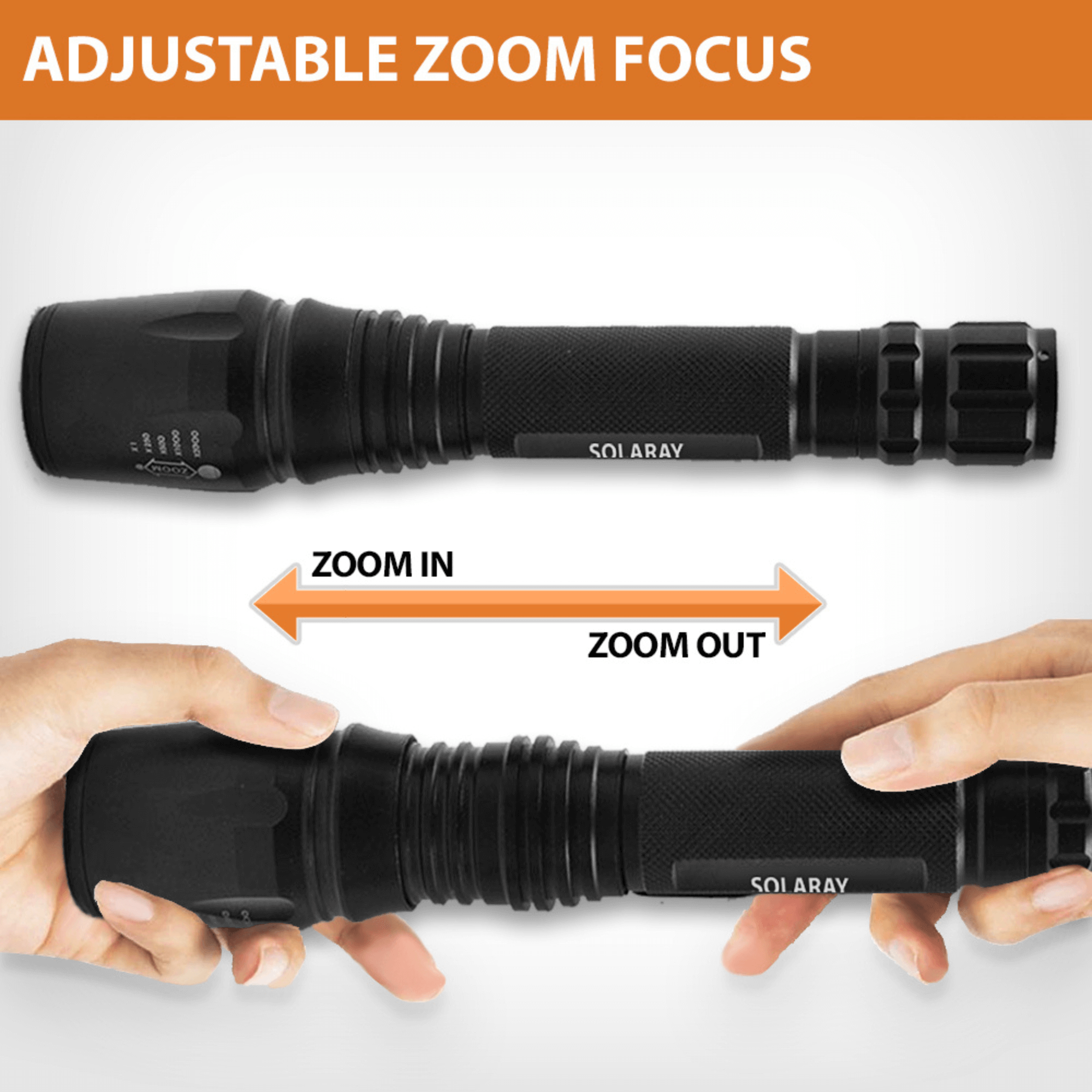 Solaray ZX-1XL 18650 LED flashlight kit, image 3