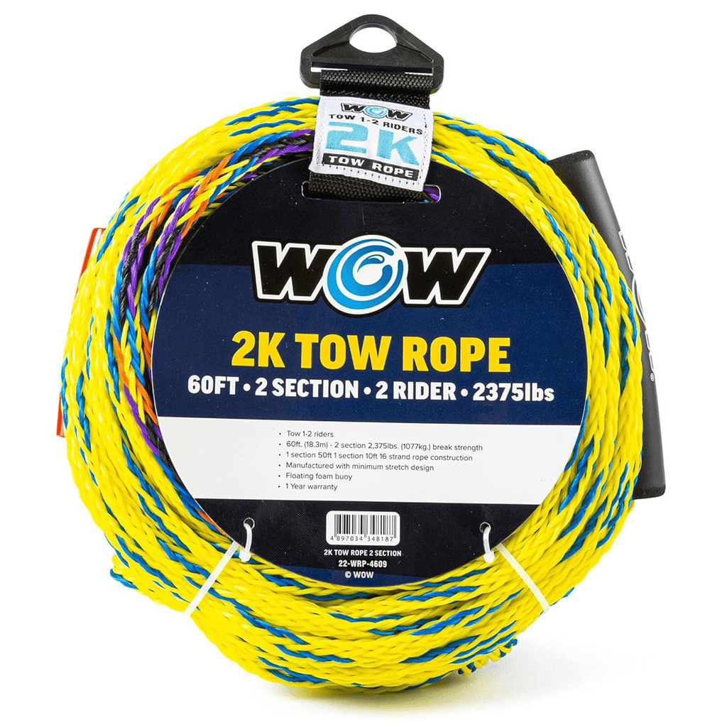 WOW Watersports 60ft 2-Rider 2K Tow Rope with 2 Sections-0