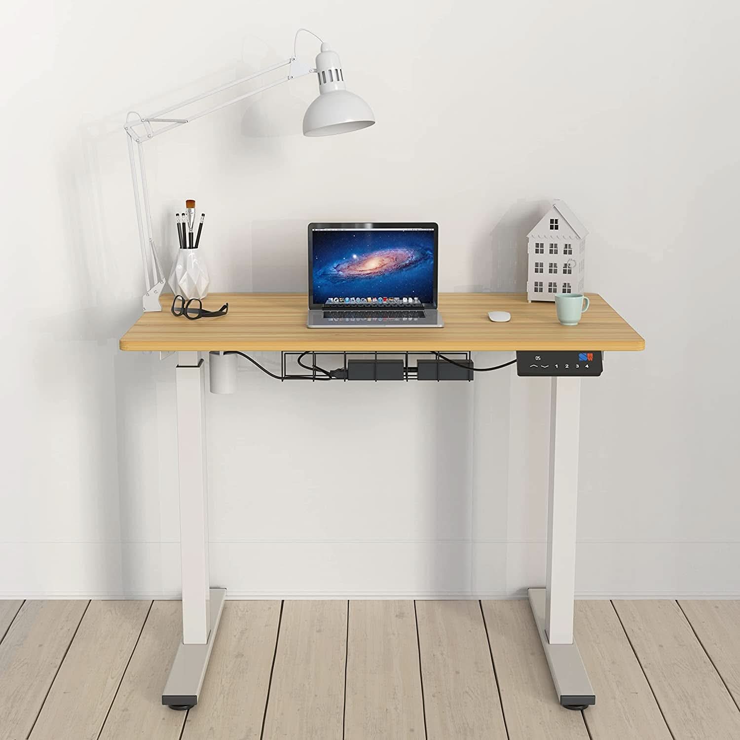 Oak Electric Height Adjustable Standing Desk 40x24