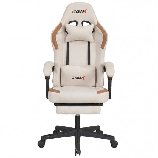 Ergonomic Video Game Chair with Headrest for Home Office-Gray