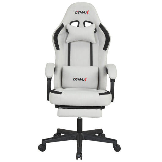 Ergonomic Video Game Chair with Headrest for Home Office-Gray
