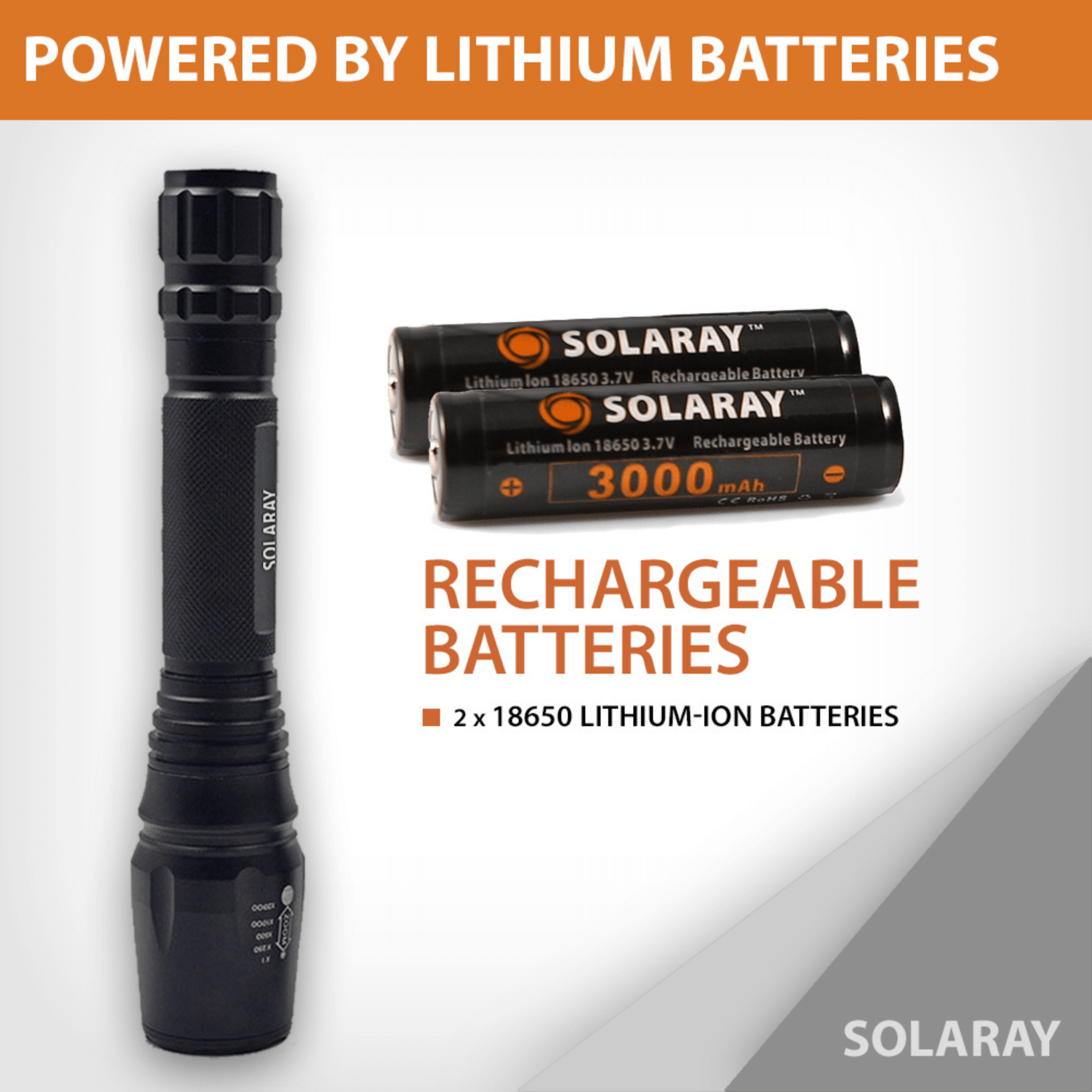 Solaray ZX-1XL 18650 LED flashlight kit, image 5
