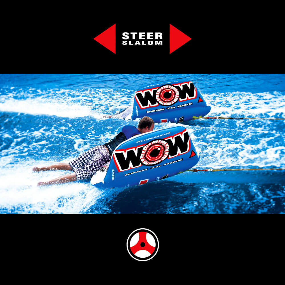 WOW Watersports Zig Zag 1 Person Steerable and Towable Water Tube For Pool and Lake-4