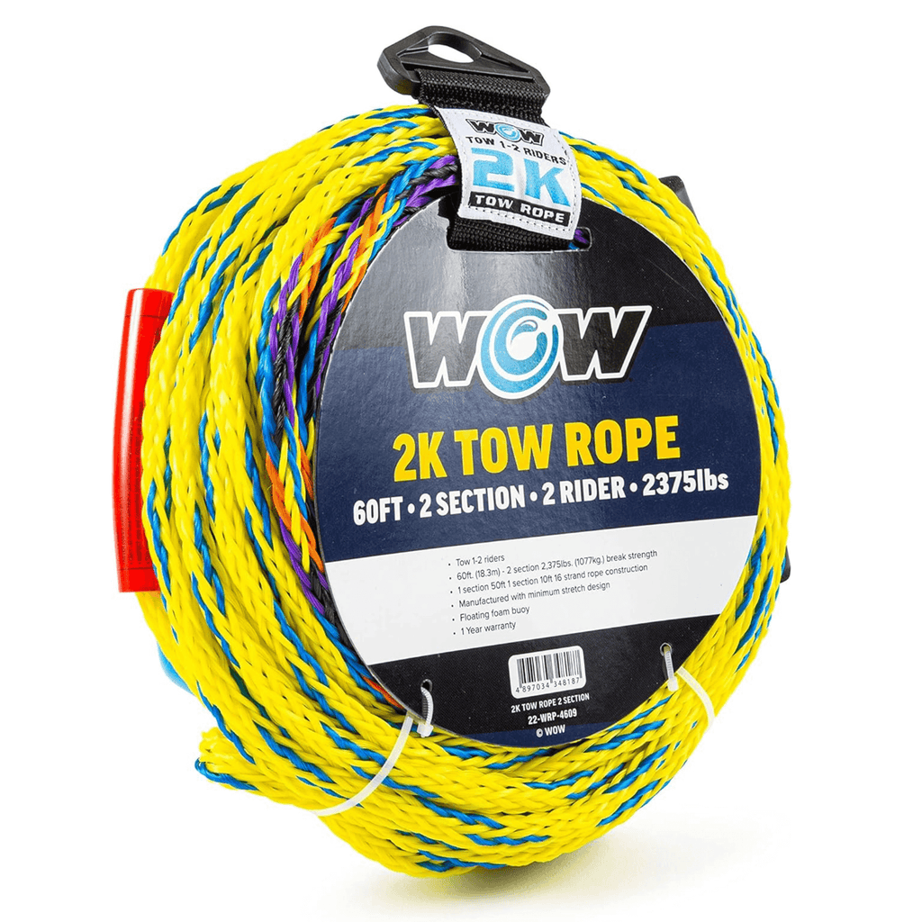 WOW Watersports 60ft 2-Rider 2K Tow Rope with 2 Sections-2