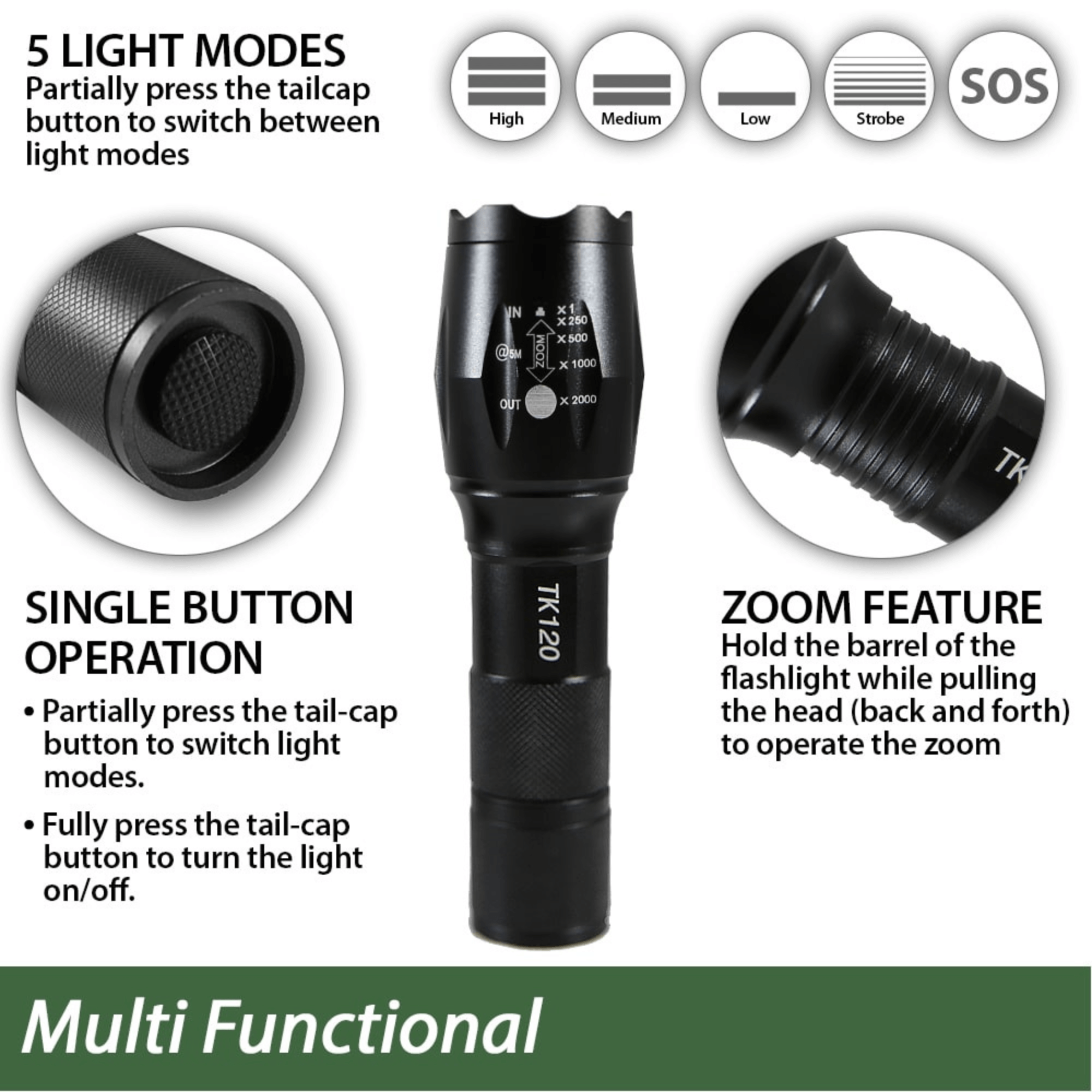 EcoGear FX TK120 LED flashlight 2-pack, image 4